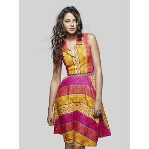 Global Desi Colour Me Happy Romero Dress Pink Orange Floral Mini XS